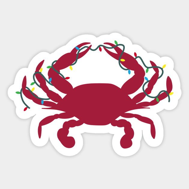 Christmas Crab Sticker by The Letters mdn